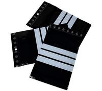 UNIVERS GRAPHIQUE 100 Sachet Zip Noir Opaque Résistant UV 60 μ 10 x 15 cm Compatible Alimentaire Congélation 3 Bandes d'Écriture Blanche Fermeture Éclair