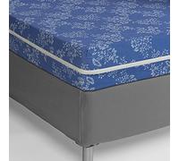 UNIVERSDECOR Housse à Matelas damassé 160 x 200 cm - Rénove Matelas damassé imprimé Bleu