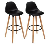 UNIVERSDECOR Lot de 2 tabourets Bar déco Style scandinave Maxon Atmosphera (2, Noir)