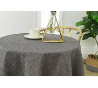 UNIVERSDECOR Nappe Unie et imprimée Ronde 160 cm antitaches (Anthracite)
