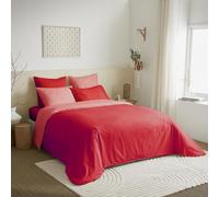 UNIVERSDECOR Pack Complet 6 pièces 240 x 220 cm Bicolore et réversible pour lit 2 Places 140 x 190 cm 100% Coton / 57 Fils/cm² (Capucine/Clementine, Pack 6 pièces 240 x 220 lit 140 x 190 cm)