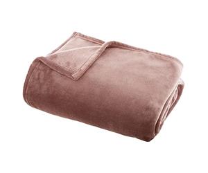 UNIVERSDECOR Plaid Flanelle 125 x 150 cm Atmosphera (Rose)
