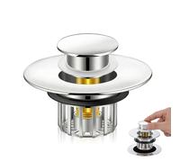 Universel Bouchon Lavabo Pop-Up avec 2 Joints pour Baignoire | Bonde de Lavabo, 1-1/2 to 1-3/4" Bouchon Evier Cuisine, Bouchon Lavabo Salle de Bain avec Filtre Anti-Clogging et Anti-Odeur