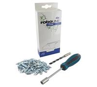 Universel, jeu de 40 pointes de qualité supérieure, avec outil de montage compatible avec tous les modèles de robots tondeuses équipés de roues en plastique. Offre une grande durabilité.