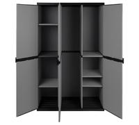 Universel modulable plastique Armoire avec 3 Portes, vestiaire/sans compartiment et sols. Solide réglable en hauteur, en gris. Dimensions : 102 x 39,5 x 168 cm.