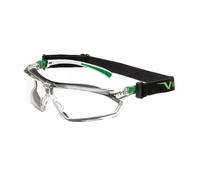 UNIVET | 506 UP Hybrid Clear Plus, lunettes de protection de travail, verres anti-rayures, légers, flexibles et résistants, verres solaires (EN166, EN170), blanc/vert