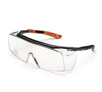 Univet 5X7.01.00.00 5X7 Lunettes à verres transparents, Noir/orange
