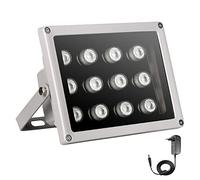 Univivi Projecteur infrarouge, 12 LED, grand angle pour vision nocturne, 850 nm, étanche, avec bloc d'alimentation 12 V CC pour caméra IP, caméra de surveillance CCTV pour l'intérieur et l'extérieur