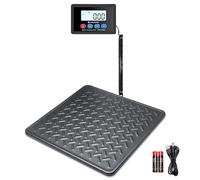 UNIWEIGH Balance postale numérique de 200 kg x 10 g, plate-forme en alliage d'acier durable, balance robuste pour colis/entrepôt/bagages, balance de colis avec fonction LCD/Hold/Tare, piles et USB