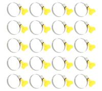 Unlorspy Lot de 20 colliers de serrage réglables de type clé, 32 à 44 mm, en acier inoxydable avec poignée en plastique jaune pour plomberie automobile