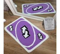 Uno Card Tapis arc-en-ciel rectangulaire touffetant antidérapant et épais pour chambre à coucher, salle de bains, chevet, tapis pelucheux (80 x 120 cm, violet)