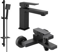 Uno DQ45 Mélangeur lavabo et baignoire avec accessoires, noir (71403DQ45-70)