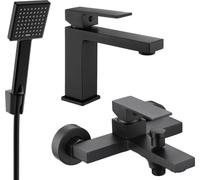 Uno R45 Mélangeur lavabo et baignoire avec accessoires, noir (71403R45-70)