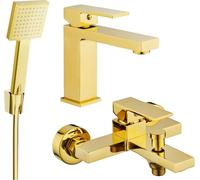 Uno R45 Mélangeur lavabo et baignoire avec accessoires, or (71403R45-50)