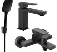 Uno R62 Mélangeur lavabo et baignoire avec accessoires, noir (71403R62-70)