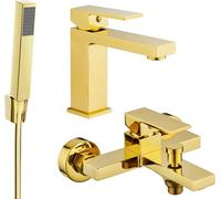 Uno R77 Mélangeur lavabo et baignoire avec accessoires, or (71403R77-50)