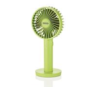 Unold 86626 Ventilateur manuel Breezy II Green, 5 niveaux de vitesse, voyants de contrôle LED et autonomie jusqu'à 8 heures