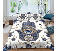 UNRXJZLVM Housse de Couette Imprimée 3D Main de Fatma Microfibre Décoration Chambre Parure de Lit Talisman Doux Respirant Adulte Jeunes King（220x240cm）