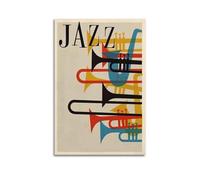 UNSGA Poster d'art vintage avec illustration de musique de jazz - Poster décoratif sur toile - Affiches murales et image d'art moderne pour chambre à coucher - 30 x 45 cm