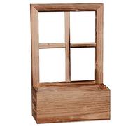 UNUS Fenêtre en bois avec banc pour plantes - Décoration - Bois recy lammé - 1 pièce