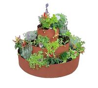 UNUS Garden Spirale de plantes en métal aspect rouille, parterre rond pour terrasse et jardin, 3 niveaux, Ø 30 cm, 60 cm, 90 cm, escargot d'herbes en métal, aspect rouille