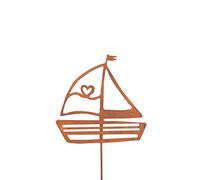 UNUS RM E-Commerce Piquet de Jardin Voilier, Décoration de Jardin en Métal, Déco Marine pour Plantes, Figurine sur Batôn 24x24cm (Petit)