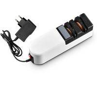 Unyqoos® : Affûteur électrique de couteaux – Multifonctionnel pour la cuisine et les professionnels, 2 meules (grosse et fine), guide d'angle et base antidérapante