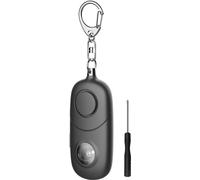 Unyqoos® Alarme personnelle 135 dB – Porte-clés avec mousqueton en acier inoxydable, 3 modes LED (Fort/Faible/SOS stroboscopique), piles LR44 incluses, alarme continue de 60 minutes