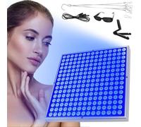 Unyqoos® : Appareil de bronzage portable pour le visage et le corps, idéal pour une utilisation à domicile. Il est équipé de 225 LED (460 nm), d'un support réglable, de lunettes de protection et d'un