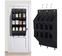 Unyqoos® : Armoire à chaussures suspendue gain de place, 12 compartiments – en tissu non tissé, pour porte ou mur, 3 crochets amovibles + 3 crochets fixes, extensible