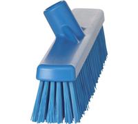 Unyqoos® : Balai plat Kehrbesen avec double brosse (poils durs + poils souples), compact, de couleur bleue – Nettoyage efficace pour les sols en carrelage et en bois, idéal pour les cuisines domestiqu