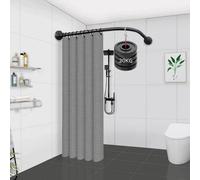 Unyqoos® Barre de douche en forme de L, réglable, en acier inoxydable, 75–95 x 75–95 cm – Barre d'angle, installation avec ou sans perçage, pour salle de bain et cabine de douche