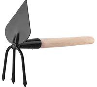 Unyqoos® Bêche 2-en-1 avec manche en bois, 39 cm, 0,37 kg – Lames en métal et pointe en forme de cœur pour ameublir, aérer et désherber le sol, idéale pour le jardin, le balcon et la terrasse