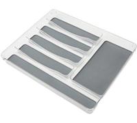 Unyqoos® : Boîtes à couverts transparentes – Rangement à couverts avec 6 compartiments antidérapants, dimensions 32 x 4,5 x 40 cm, pour tiroirs de cuisine standard