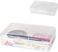 Unyqoos® : Boîtes de rangement transparentes et empilables pour stylos et matériel d'artiste, en plastique PP, dimensions 20,5 x 12 x 5,9 cm, fermeture à bouton-poussoir, protection contre l'eau et la