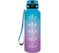 Unyqoos® : Bouteille de sport étanche de 1500 ml – Grande bouteille en plastique avec boucle de transport, couvercle rabattable et design antidérapant, idéale pour les déplacements
