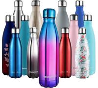Unyqoos® – Bouteille isotherme 500 ml, isolée sous vide et à double paroi, en acier inoxydable 18/8, sans BPA, avec un couvercle étanche à 360°, bouteille de sport avec sac de transport
