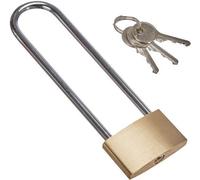 Unyqoos® : cadenas de sécurité en laiton et acier – patte extra longue de 100 mm, largeur de 23 mm, épaisseur de 5 mm, résistant à la rouille et à l'usure, pour intérieur et extérieur