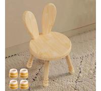 Unyqoos® : chaise pour enfant en bois, pour les enfants de 1 à 8 ans – Fabriquée en bois massif avec des oreilles de lapin, pieds en silicone antidérapants, poids : 2,5 kg, capacité de charge : 70 kg