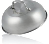 Unyqoos® Cloche chauffante en acier inoxydable, 23 cm – Cloche pour griller et servir, idéale pour faire fondre le fromage sur les burgers, couvercle pour la cuisine et le barbecue