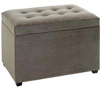 Unyqoos® Coffre de rangement Art Déco – Tissu velours anthracite, espace de rangement et assise rembourrée, idéal pour le salon et la chambre, pliable