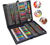 Unyqoos® : Coffret d'art complet de 168 pièces – idéal pour les enfants à partir de 3 ans et les adultes, comprenant 24 crayons de couleur, 48 pastels à l'huile, 48 crayons de cire, ainsi que des acce