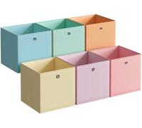 Unyqoos® : Coffret de 6 boîtes de rangement colorées, pliables, de 30 x 30 x 30 cm – structure stable (plaques en PP de 2 mm), neutres en termes d'humidité et d'odeurs, avec poignées de transport, idé
