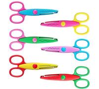 Unyqoos® : Coffret de 6 ciseaux colorés pour enfants, 13,5 cm – Ciseaux adaptés aux enfants, avec lames en acier inoxydable arrondies et un corps en plastique, offrant différents motifs de découpe