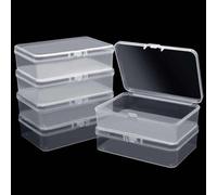 Unyqoos® : Coffret de rangement transparent (6 pièces), en PP, dimensions 9,5 x 6,5 x 2,6 cm – Couvercle rabattable avec fermeture à cliquet, idéal pour les petits objets et les bijoux