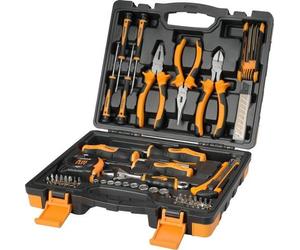 Unyqoos® : Coffret d'outils de 82 pièces – Ensemble complet pour bricoleurs, comprenant des pinces, des tournevis, des clés à molette, des couteaux, un mètre ruban et une clé à molette réglable, le to