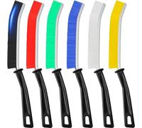 Unyqoos® – Coffret Premium : 6 brosses de nettoyage de joints de différentes couleurs, en plastique et en acier inoxydable, avec des poils rigides, un manche antidérapant, idéales pour les endroits ét