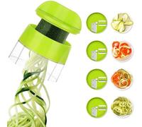 Unyqoos® : coupe-légumes 4 en 1 – un coupe-spirales compact et une râpe à julienne, fabriqués en plastique ABS et en acier inoxydable de qualité alimentaire, conçus de manière ergonomique
