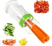 Unyqoos® : coupe-légumes multifonctionnel – équipé d'une lame en acier inoxydable 304, en plastique ABS sans BPA, dimensions 15 x 7 cm. Idéal pour couper des concombres, des tomates, des carottes, etc