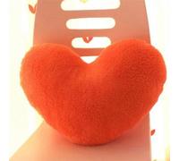 Unyqoos® Coussin en forme de cœur – coussin décoratif moelleux, 47 x 33 cm, orange, en velours Arctic avec rembourrage en coton PP sous vide, idéal pour les chambres d'enfants et les chambres à couche